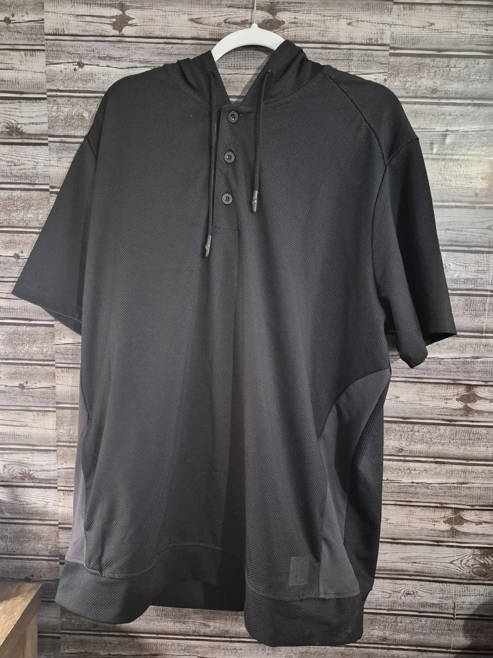 Adidas Adicross Golf Black Short-Sleeve Hooded Performance Shirt